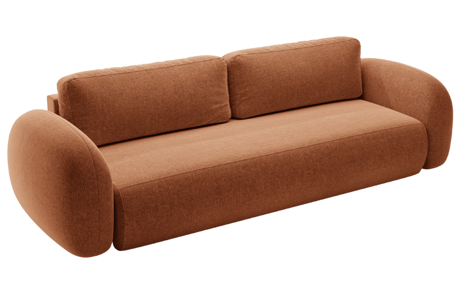 Maison Heritage Terakotově oranžová rozkládací pohovka Kora 262 cm