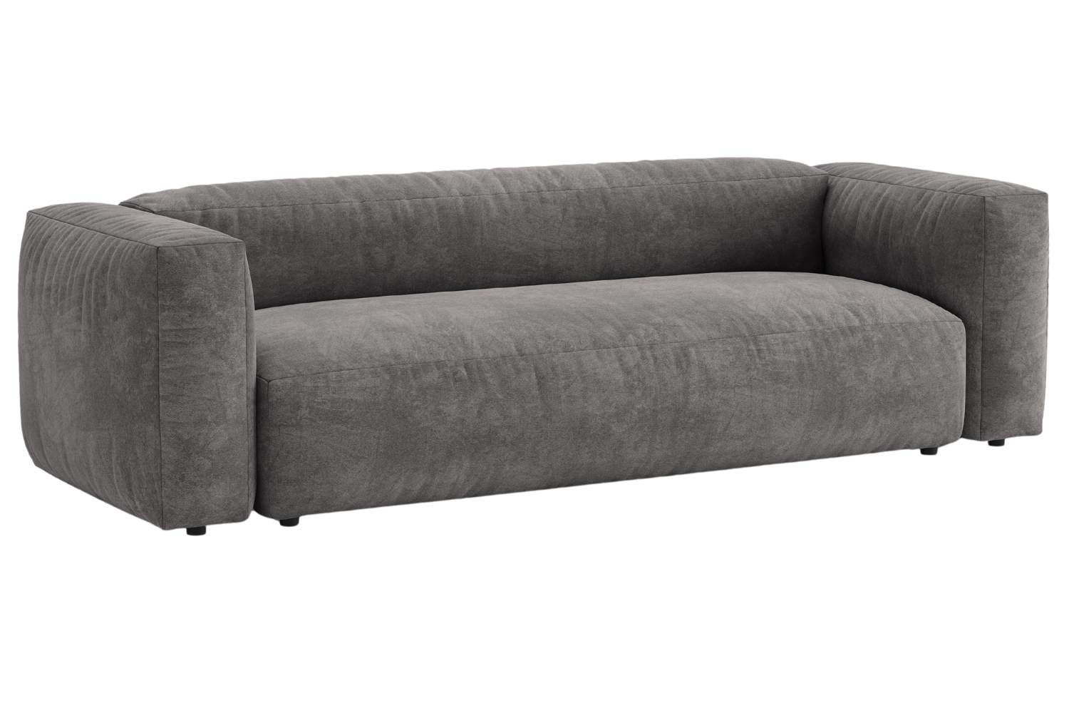 Micadoni Šedá sametová rozkládací pohovka Martina 264 cm