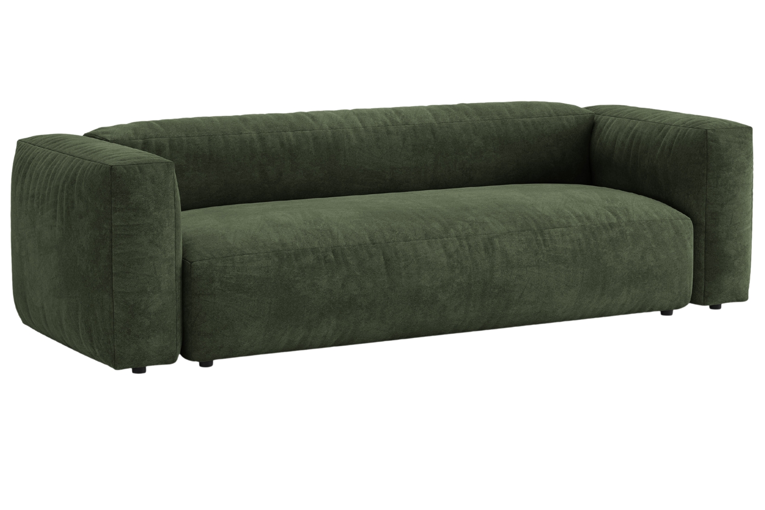 Micadoni Zelená sametová rozkládací pohovka Martina 264 cm