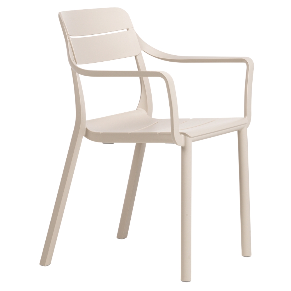 Nardi Béžová plastová zahradní židle Cassia s područkami