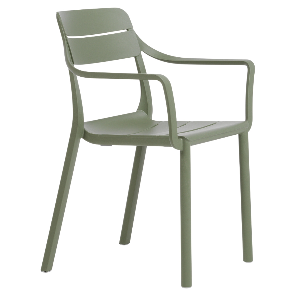 Nardi Zelená plastová zahradní židle Cassia s područkami
