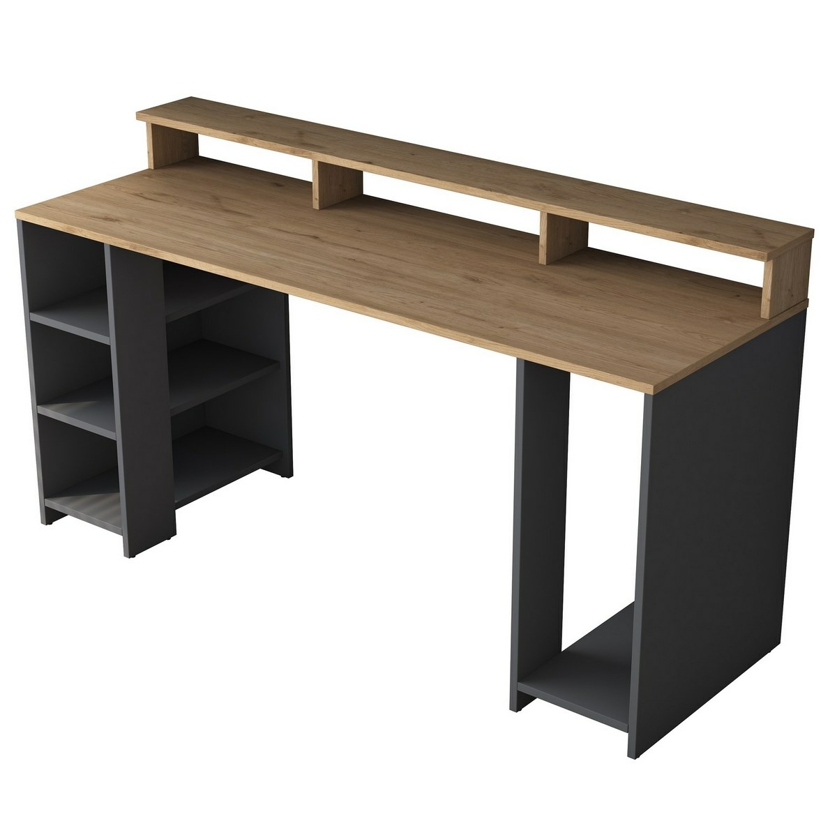 Pracovní stůl Hamin Walnut and Anthracite Hanah Home