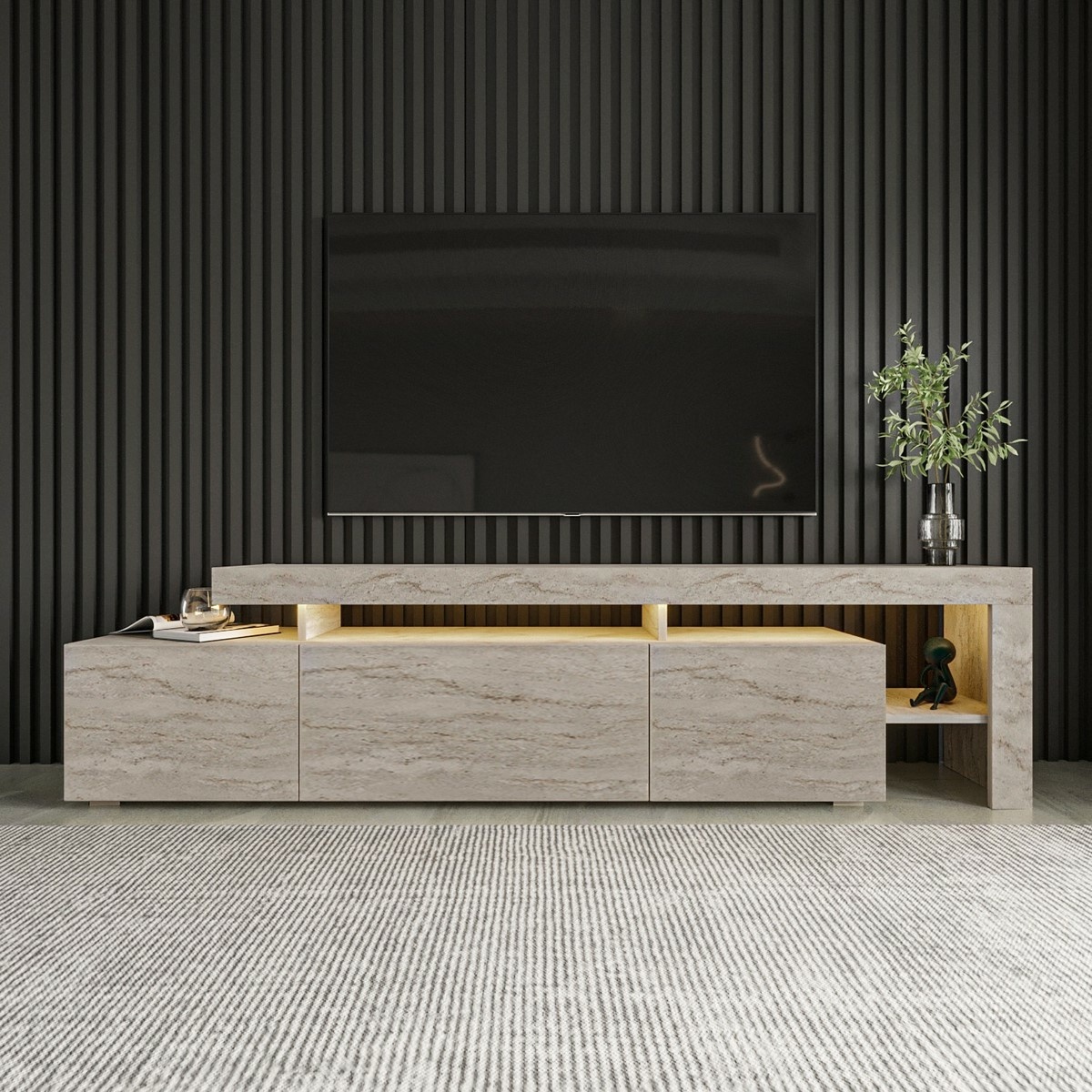 Televizní stolek Beliz Travertine Hanah Home