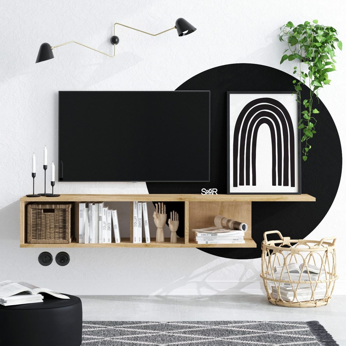 Televizní stolek Pan Sapphire Oak Hanah Home