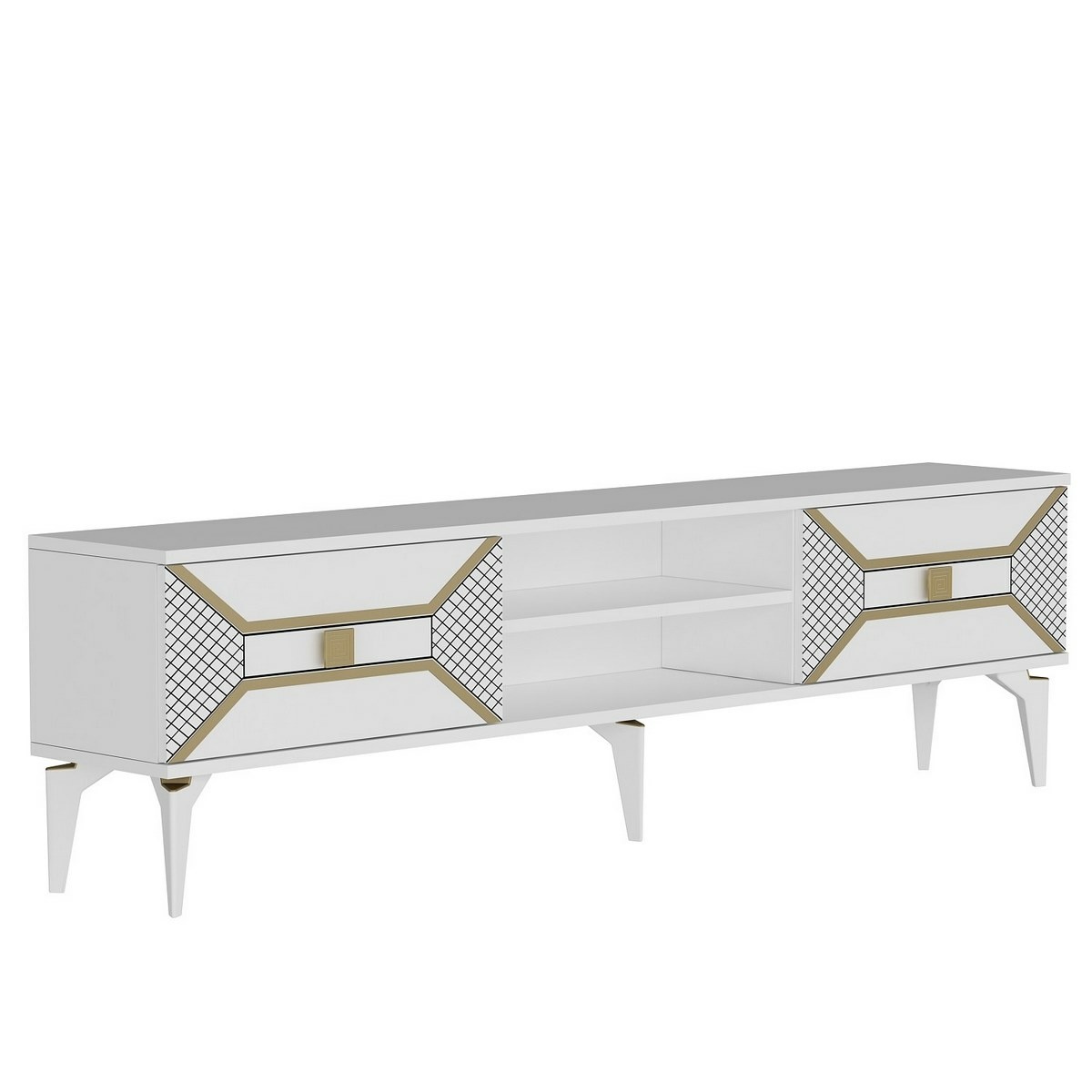 Televizní stolek Yumedi White and Gold Hanah Home