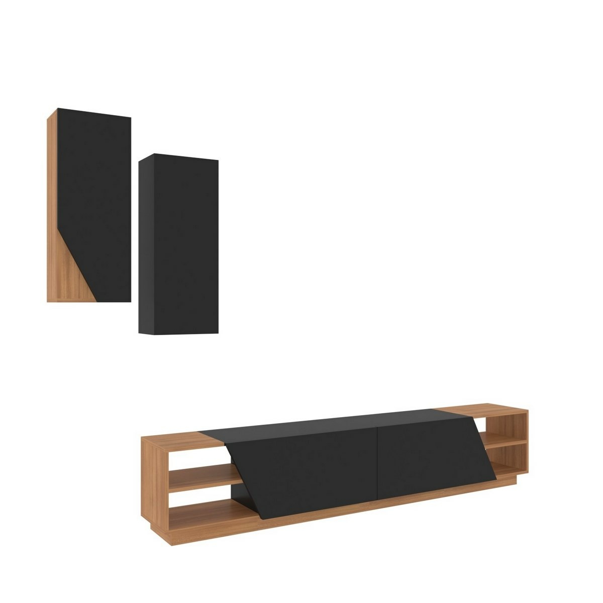 Televizní stolek se skříňkou Zebra Black and Teak Hanah Home