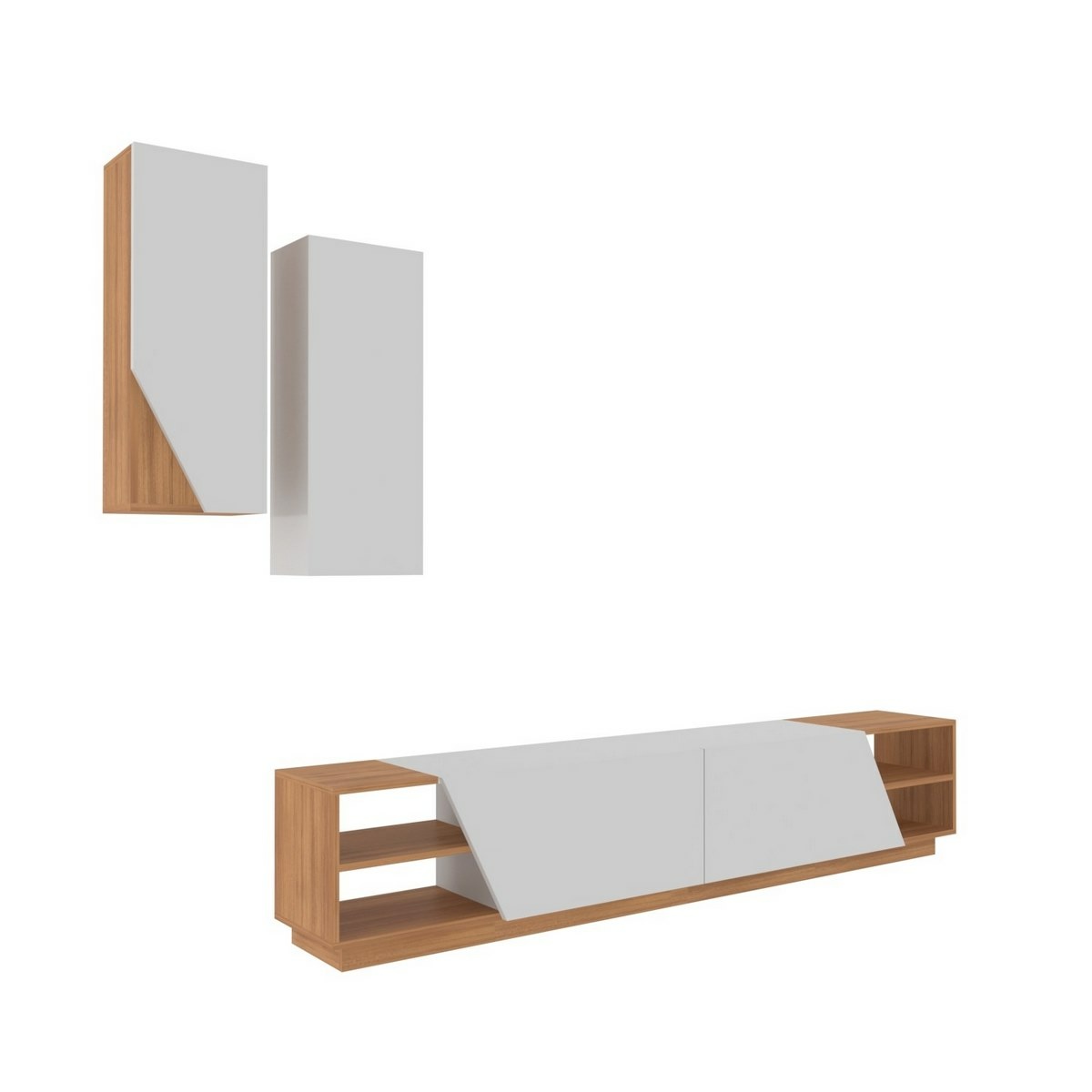 Televizní stolek se skříňkou Zebra White and Teak Hanah Home