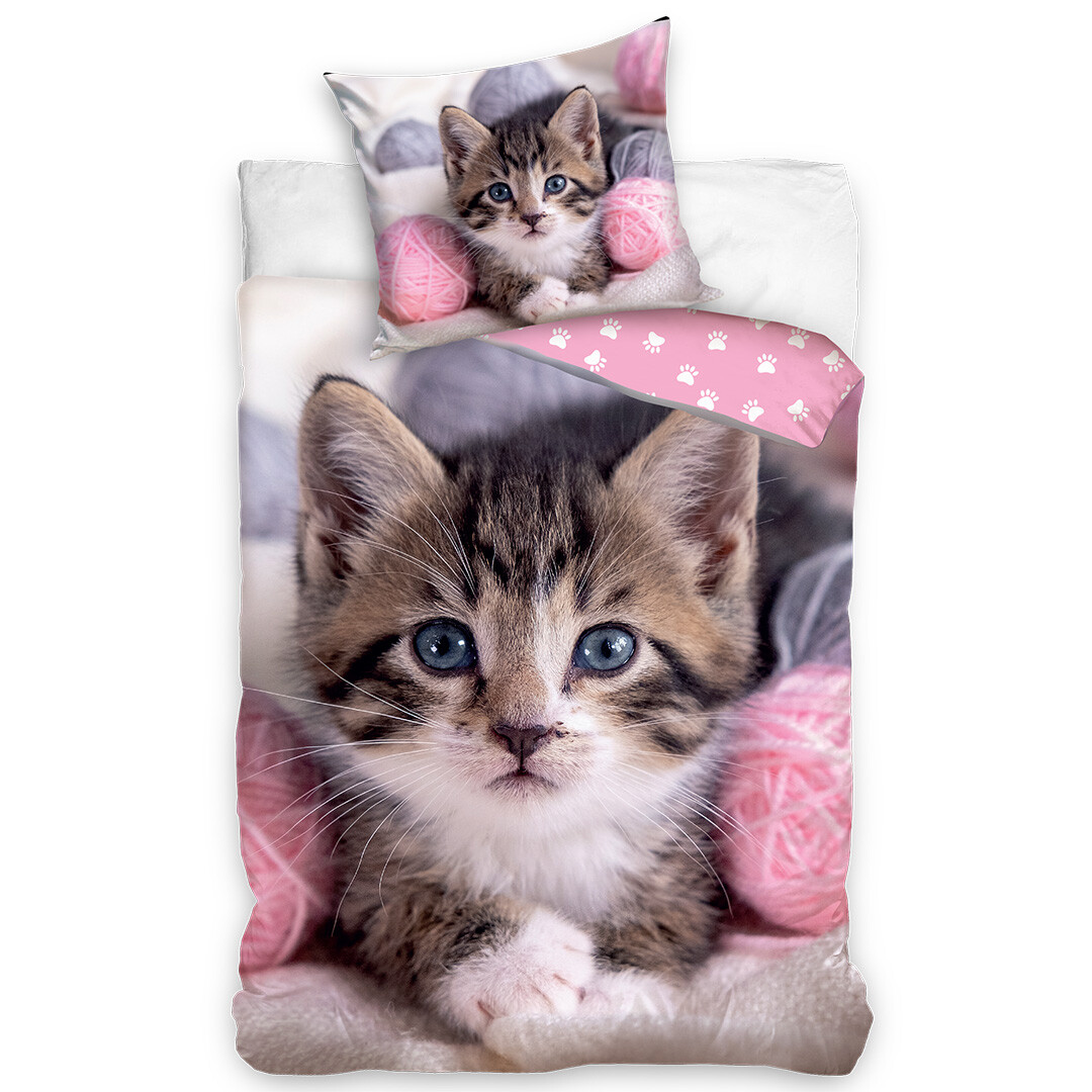Tiptrade Bavlněné povlečení Malé Koťátko s Klubíčky