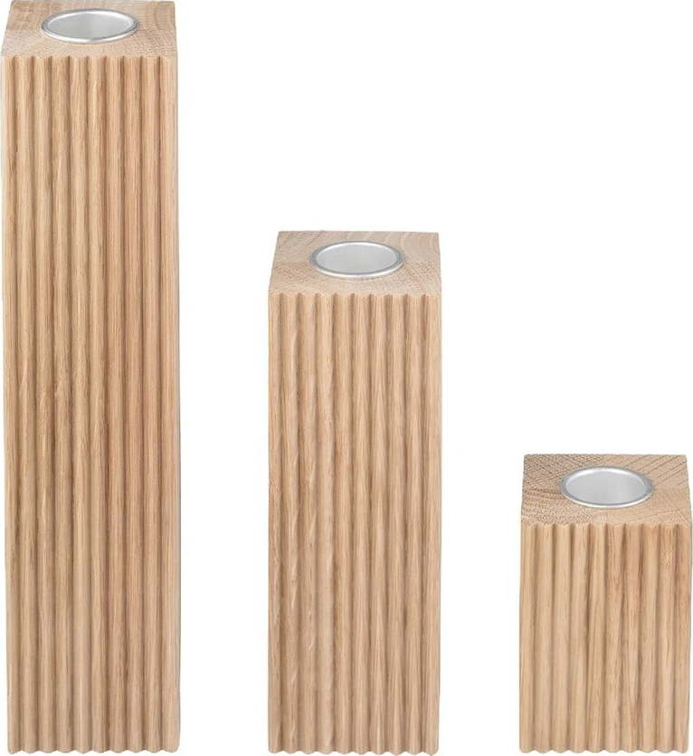 Dřevěné svícny v sadě 3 ks Dreva – Blomus