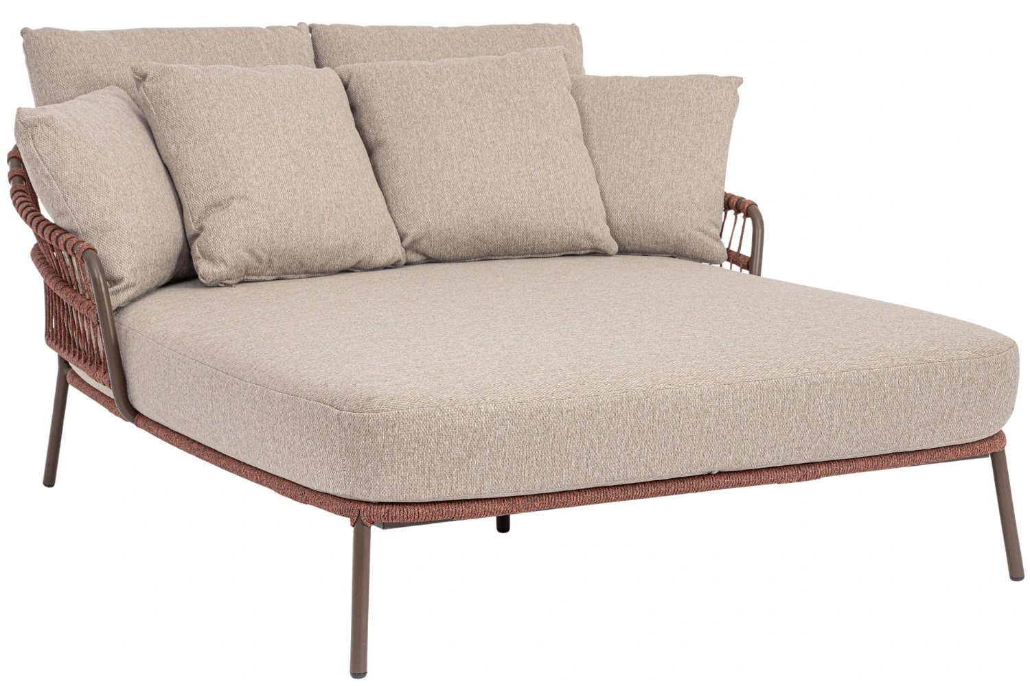 Bizzotto Béžové zahradní dvojlehátko s polštáři Talaia