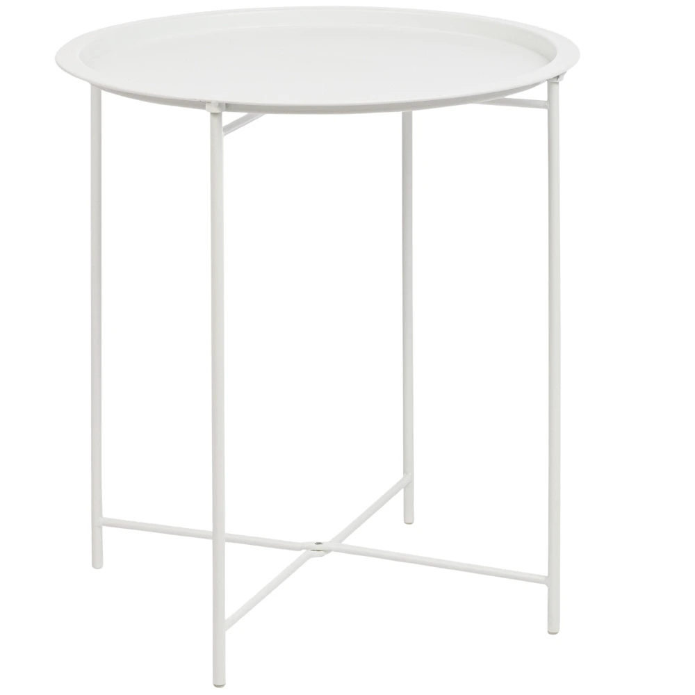 Bizzotto Bílý kovový zahradní stolek Austin ø 46 cm