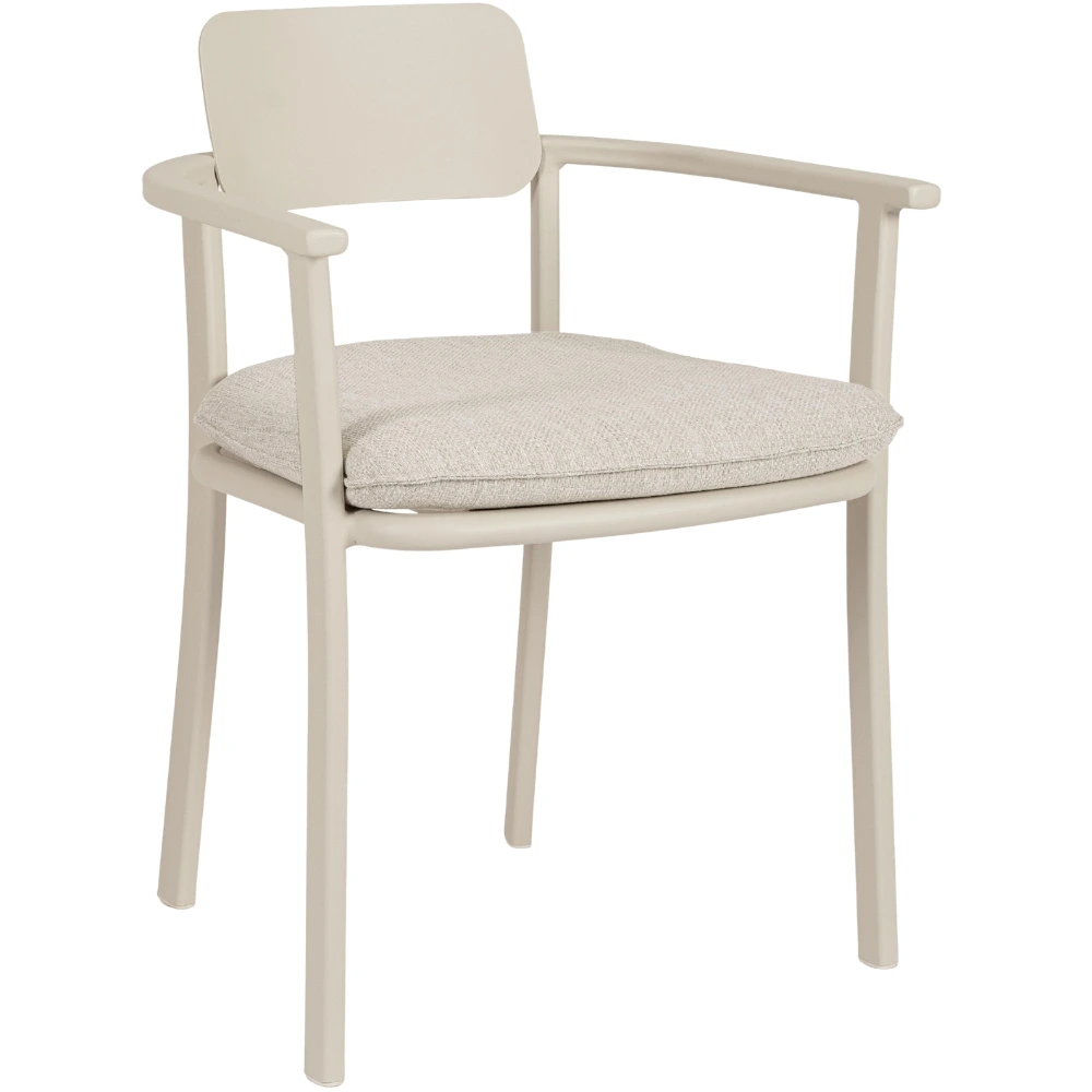 Bizzotto Krémová kovová zahradní židle s područkami Makena