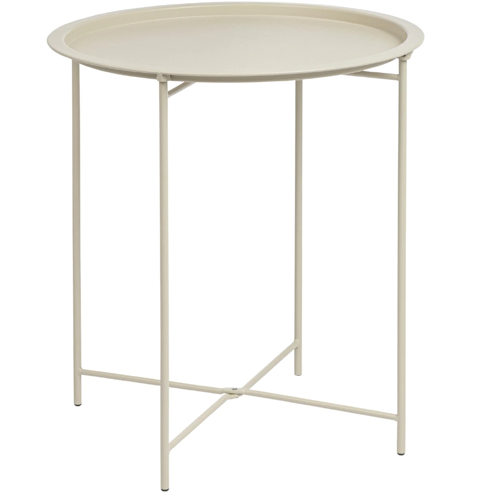 Bizzotto Krémový kovový zahradní stolek Austin ø 46 cm