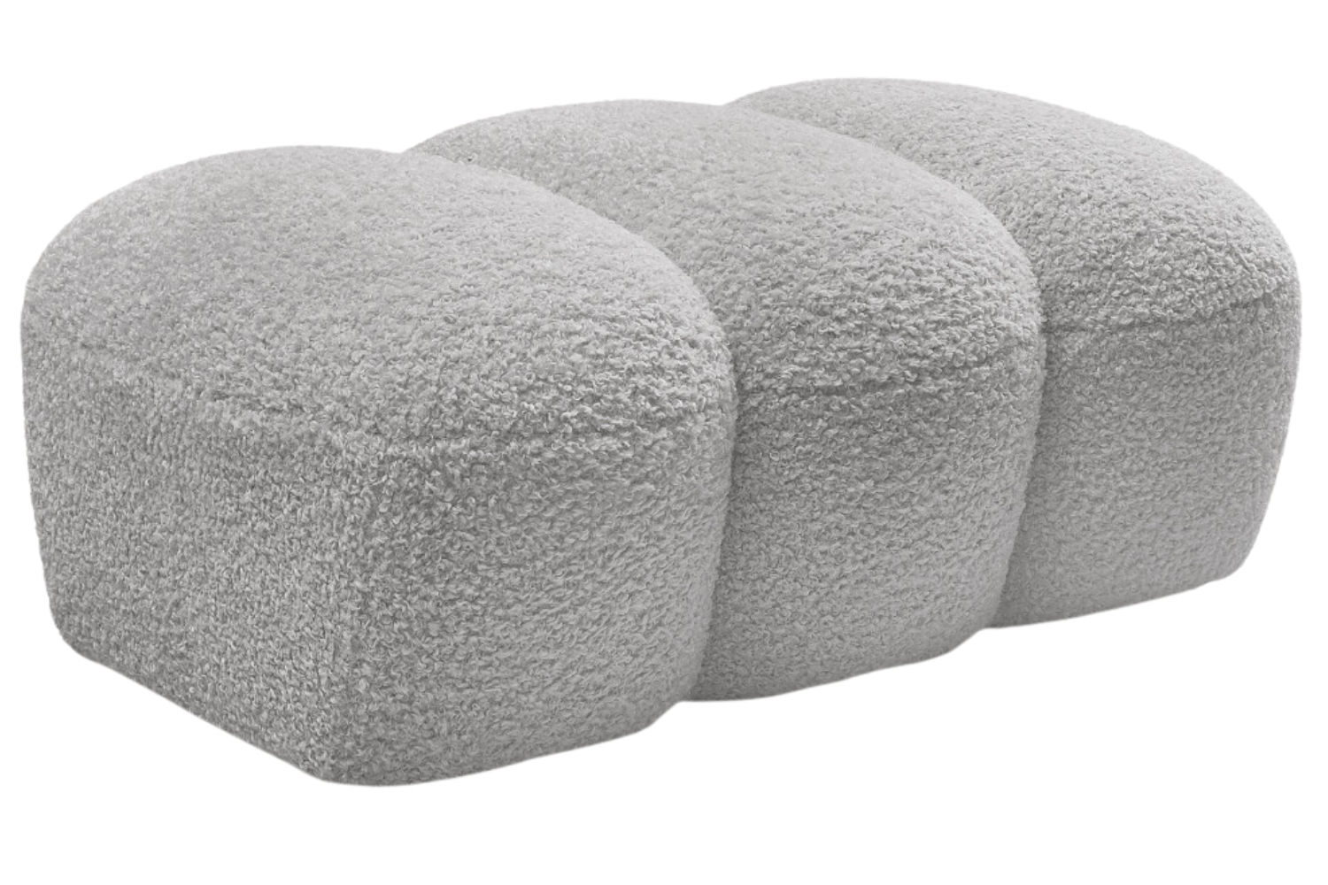 Bobochic Paris Světle šedá bouclé podnožka Hippolyte 105 x 68 cm