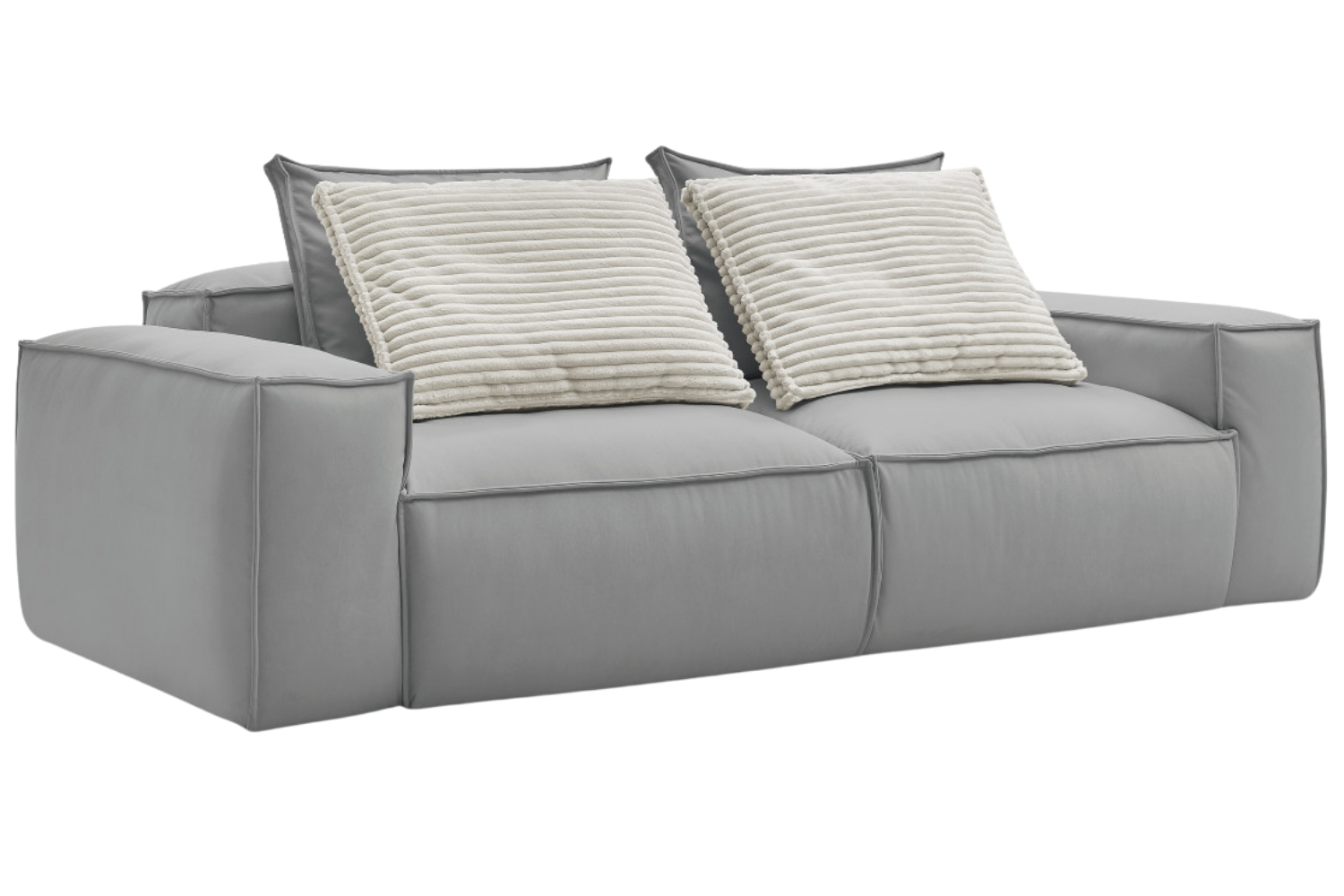 Bobochic Paris Světle šedá koženková trojmístná pohovka Boheme 260 cm