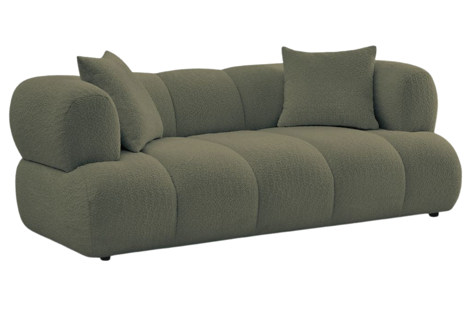 Bobochic Paris Zelená bouclé dvoumístná pohovka Pamira 210 cm