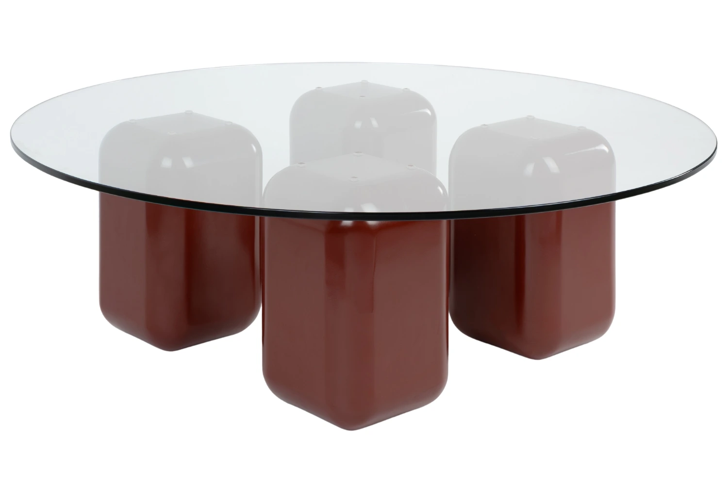 FEST Amsterdam Skleněný konferenční stolek Uma 100 cm s hnědou podnoží