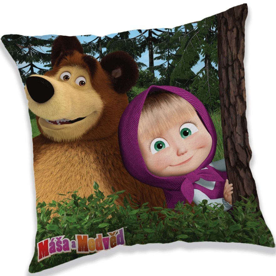 Jerry Fabrics Polštářek Máša a Medvěd V lese
