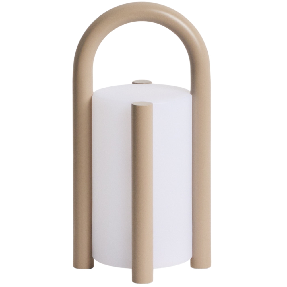 Kave Home Béžová přenosná zahardní lampa Leros 28 cm