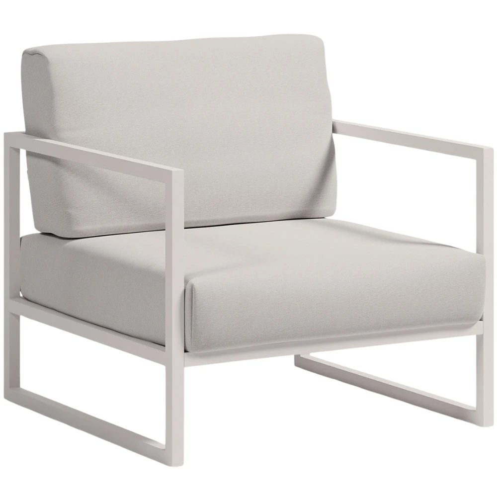 Kave Home Bílé zahradní křeslo Comova s bílou podnoží