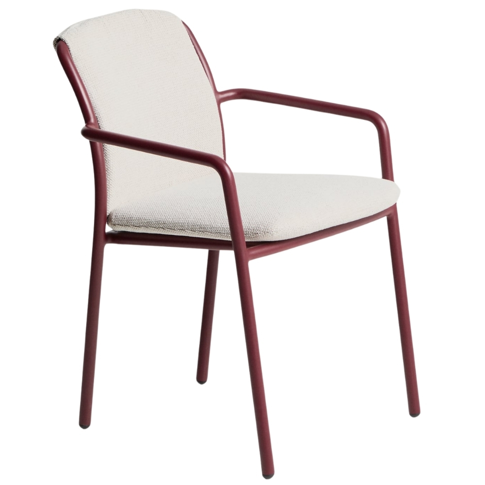 Kave Home Červená hliníková zahradní židle Linosa s polštářem