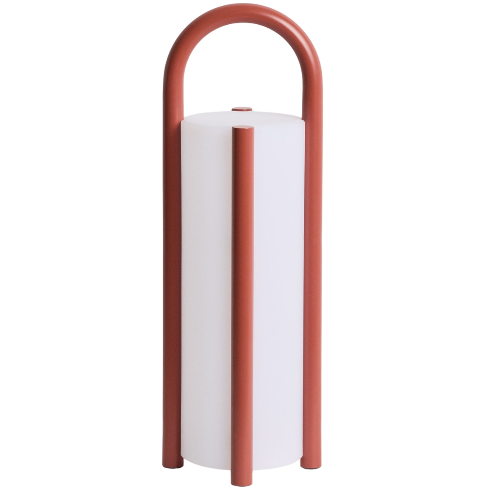 Kave Home Červená přenosná zahardní lampa Leros 48 cm