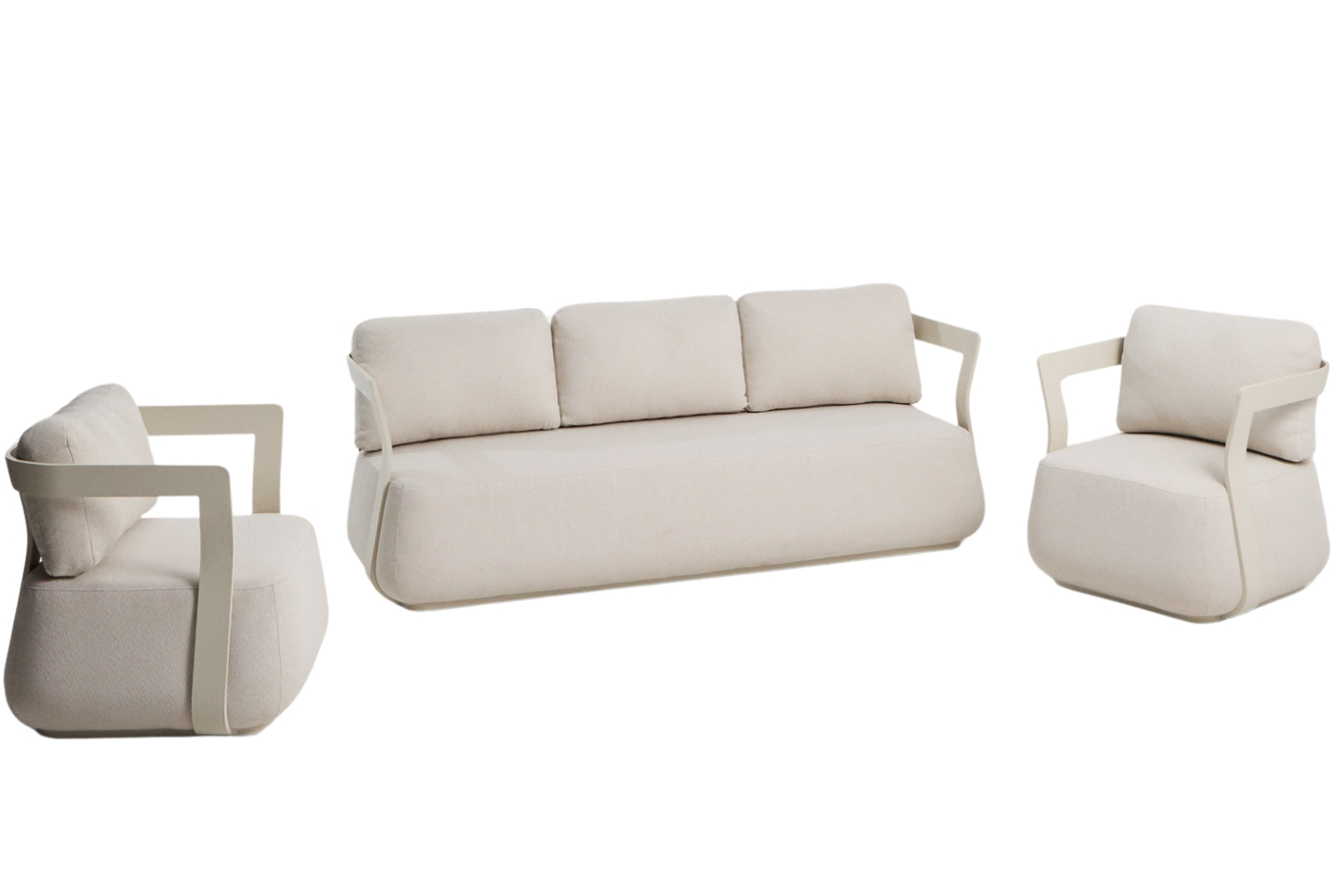 Kave Home Krémový set zahradní pohovky a křesel Tamaris