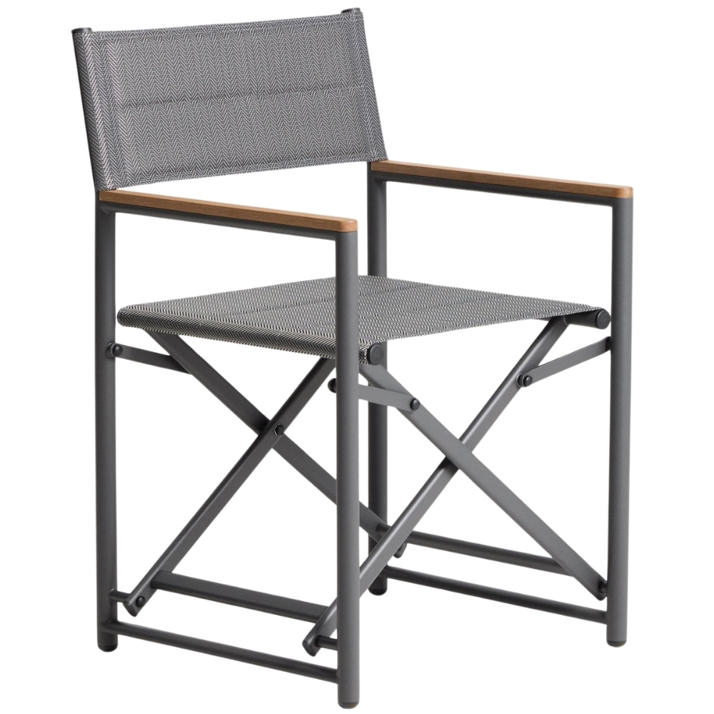 Kave Home Šedá skládací zahradní židle Tisno