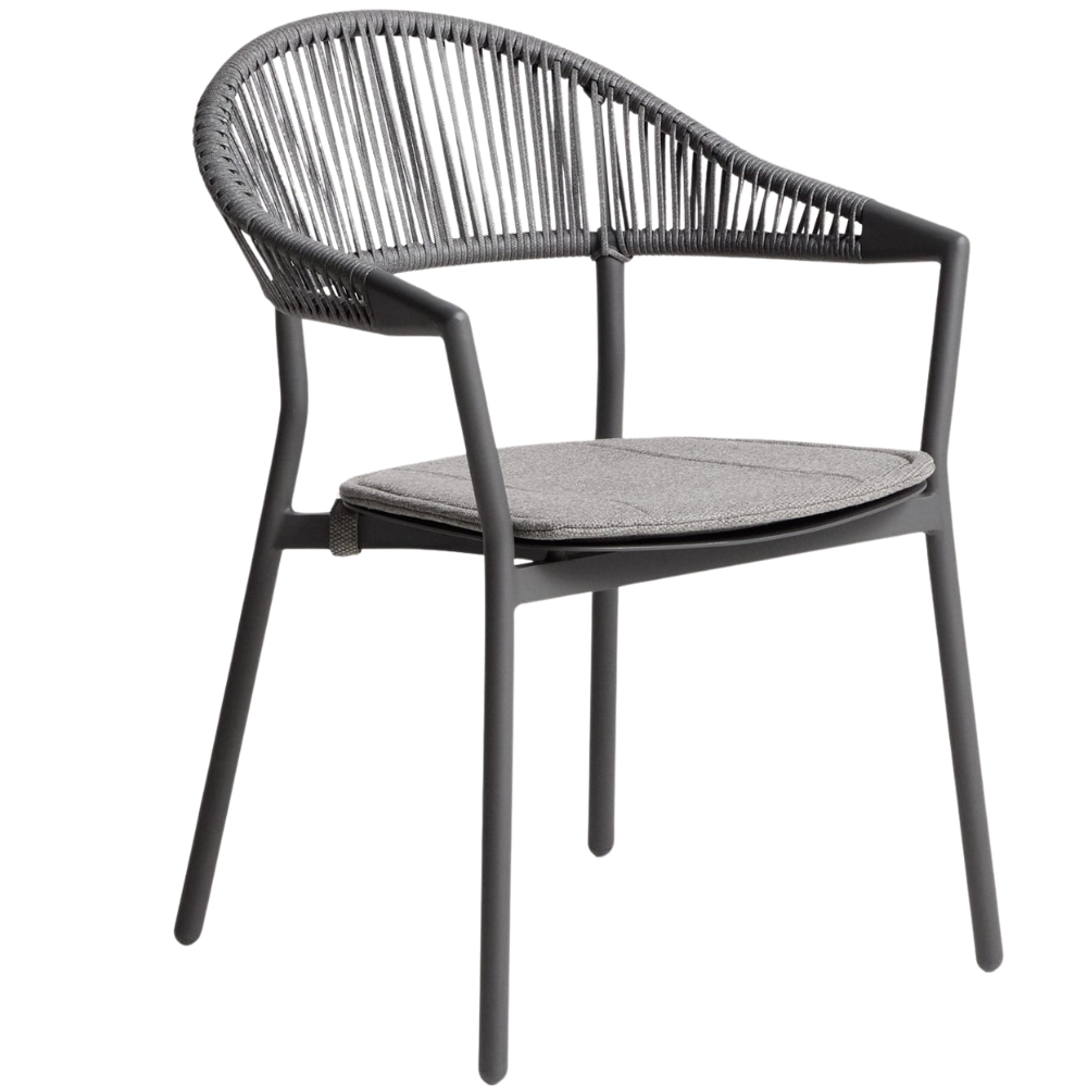 Kave Home Šedá zahradní židle Alimia s výpletem