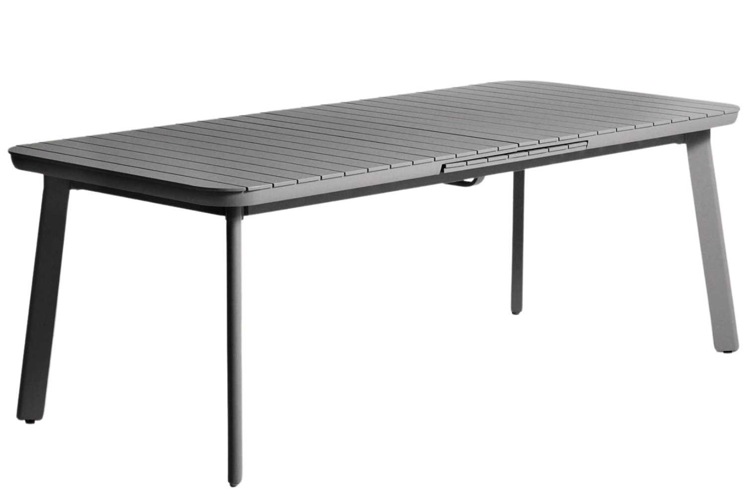 Kave Home Šedý kovový zahradní rozkládací stůl Izola 220/280 x 100 cm