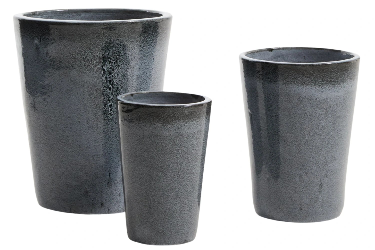 Kave Home Set tří modrých zahradních květináčů Rotja ⌀ 26/35/47 cm