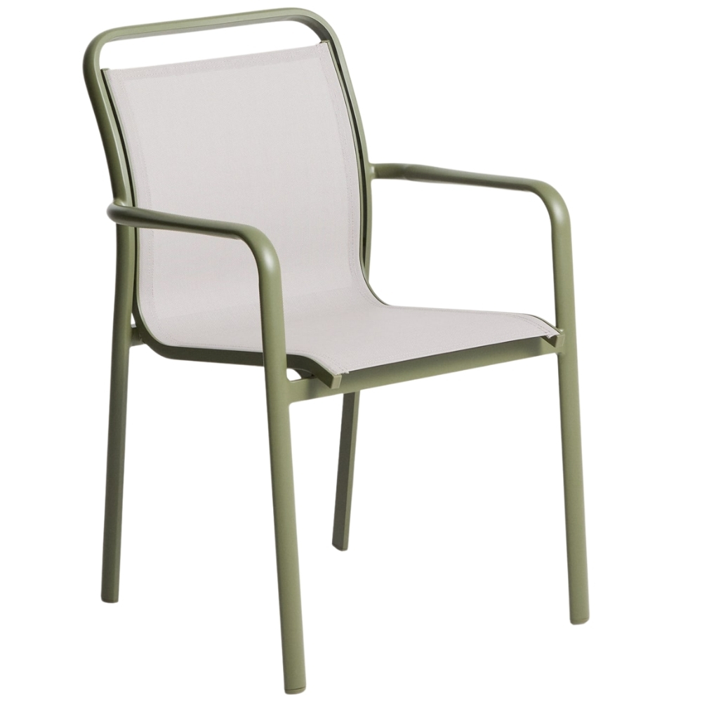 Kave Home Zelená hliníková zahradní židle Luri