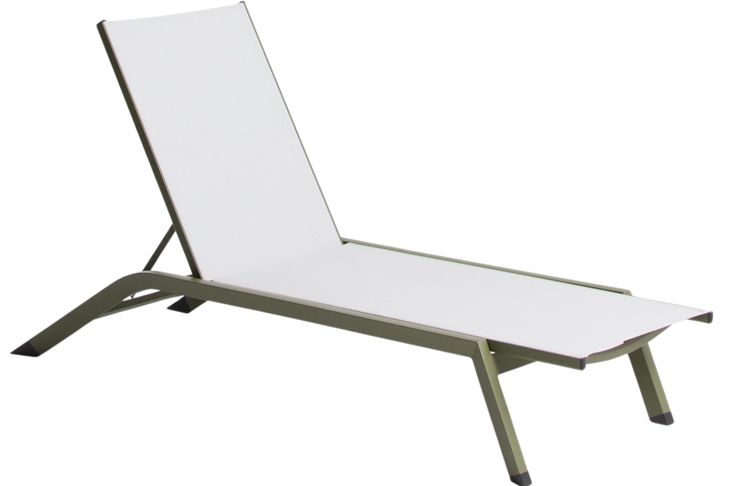 Kave Home Zeleno-bílé hliníkové zahradní lehátko Capraia