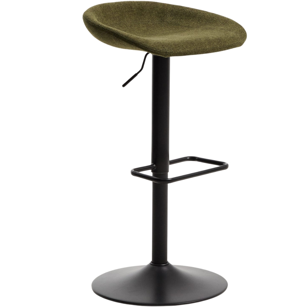Kave Home Zeleno-černá výškově nastavitelná barová židle Danua