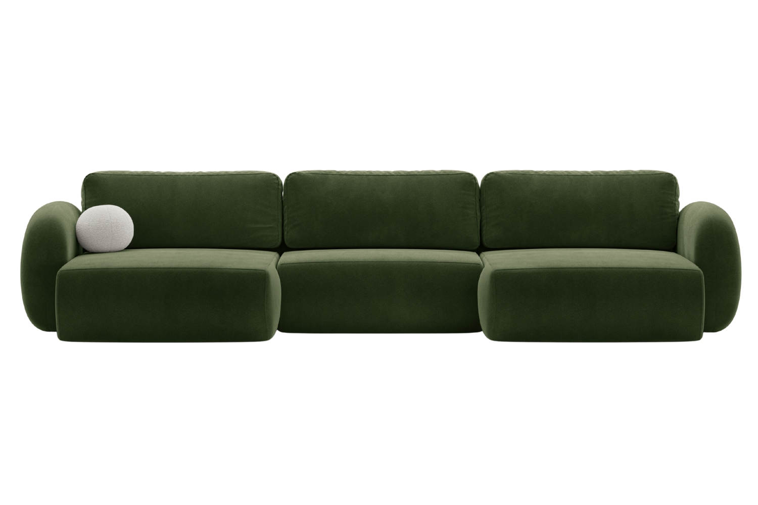 Maison Heritage Zelená sametová rozkládací pohovka Kora 362 cm