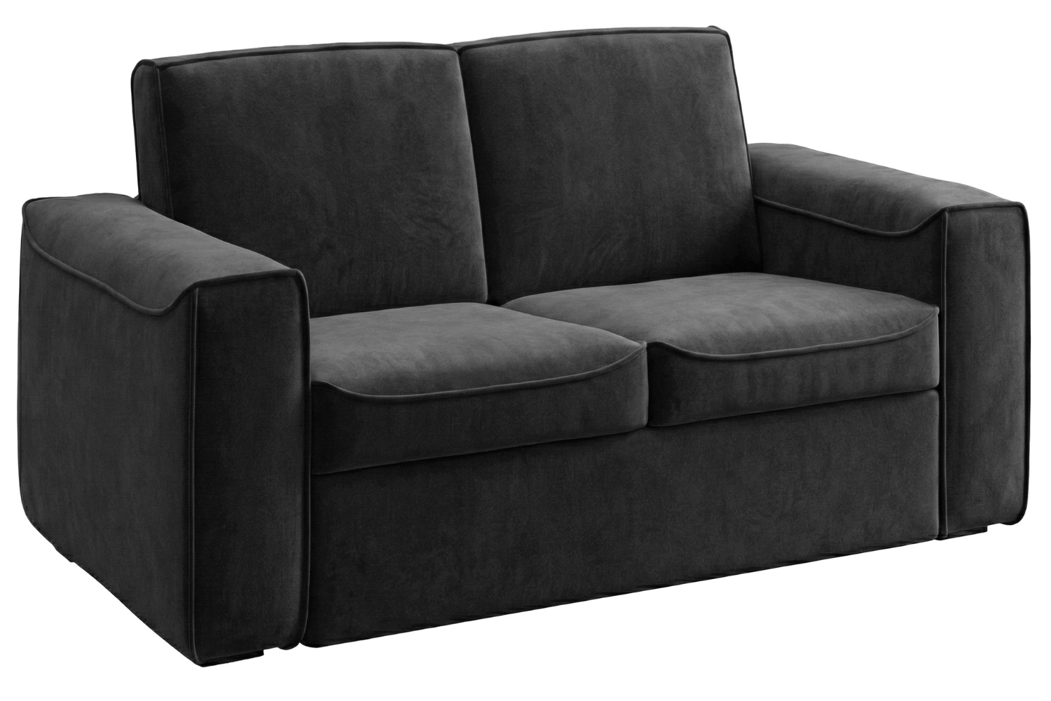 Mesonica Tmavě šedá sametová rozkládací pohovka Muno 152 cm