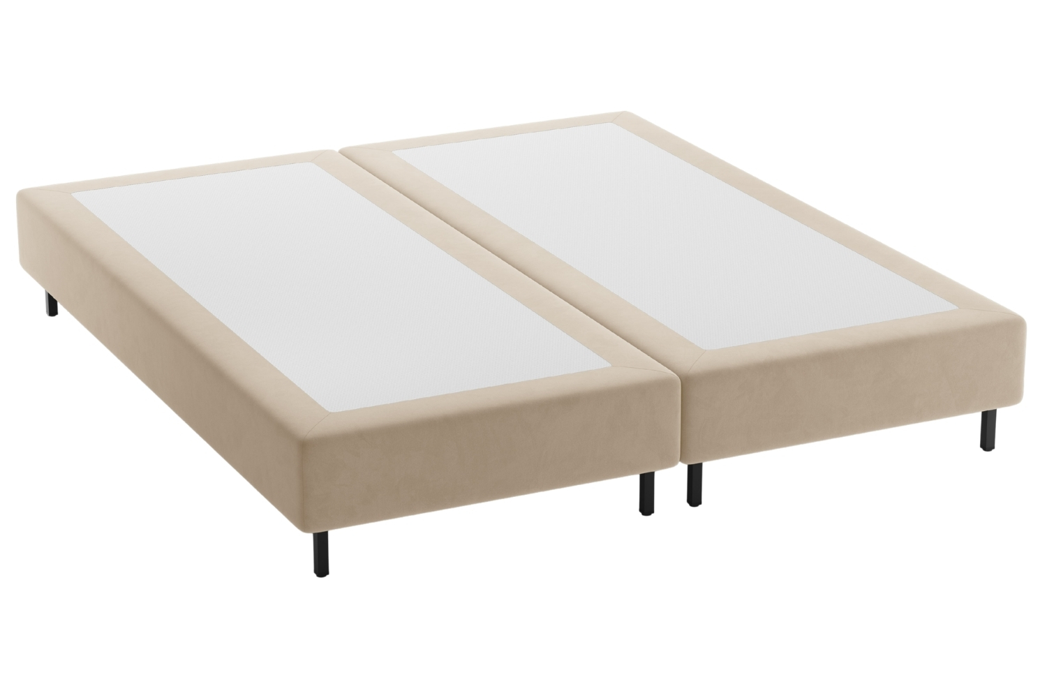 Micadoni Béžová sametová dvoulůžková postel Whale 160 x 200 cm