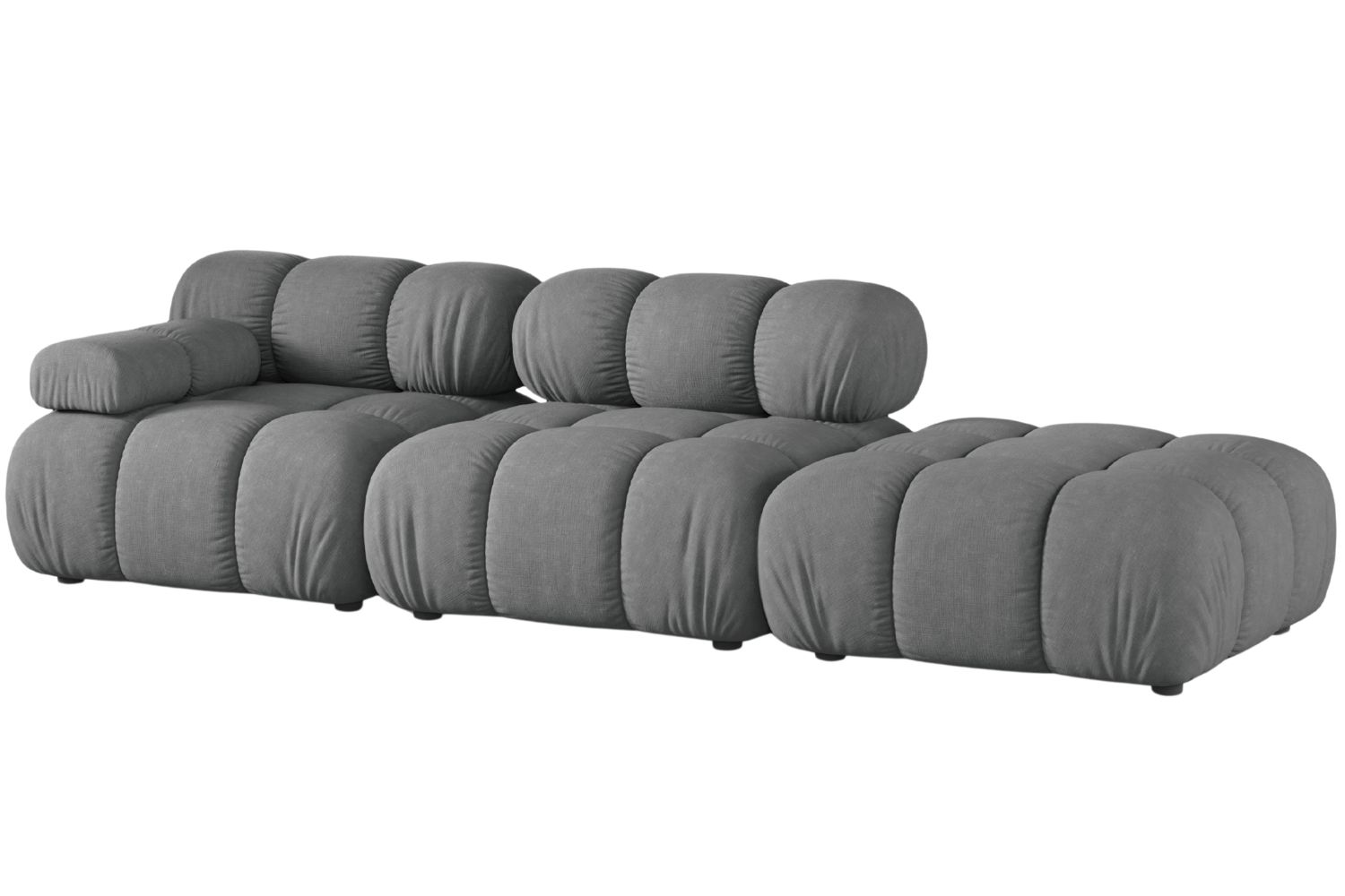 Micadoni Šedá čtyřmístná pohovka Bellis II. 282 cm