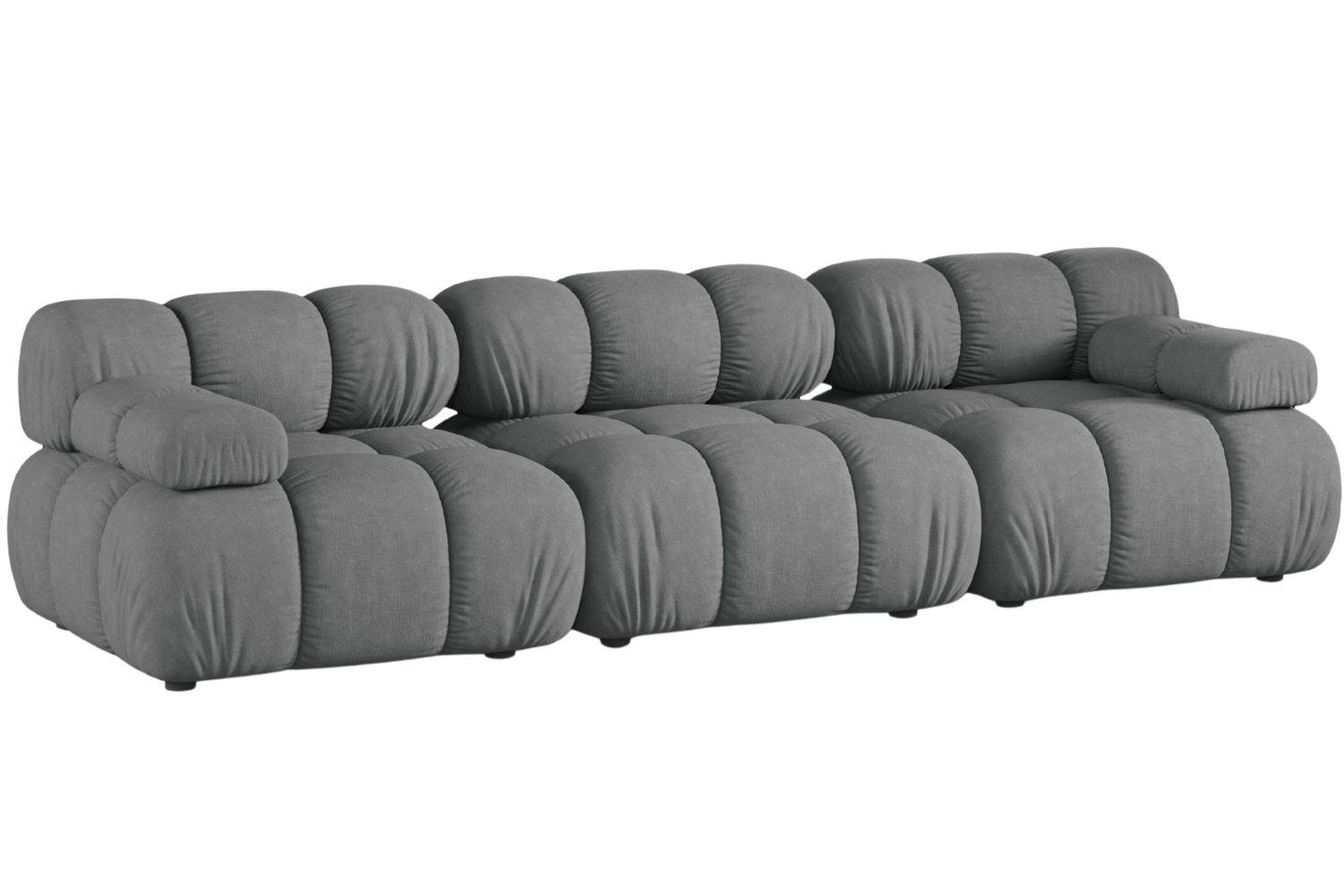 Micadoni Šedá trojmístná pohovka Bellis II. 282 cm