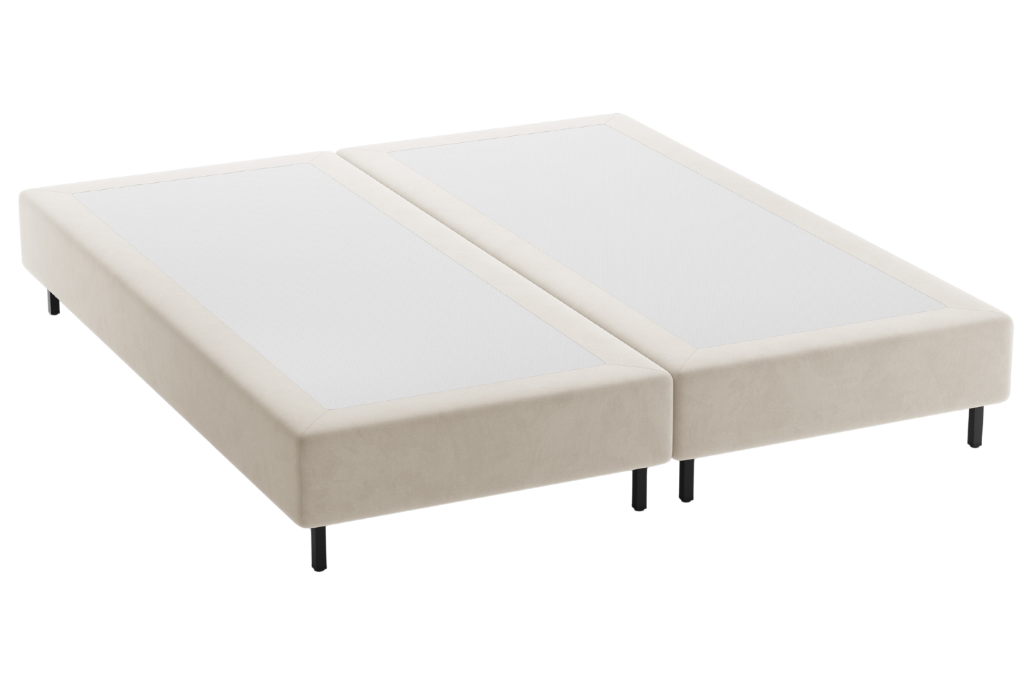 Micadoni Světle béžová sametová dvoulůžková postel Whale 140 x 200 cm