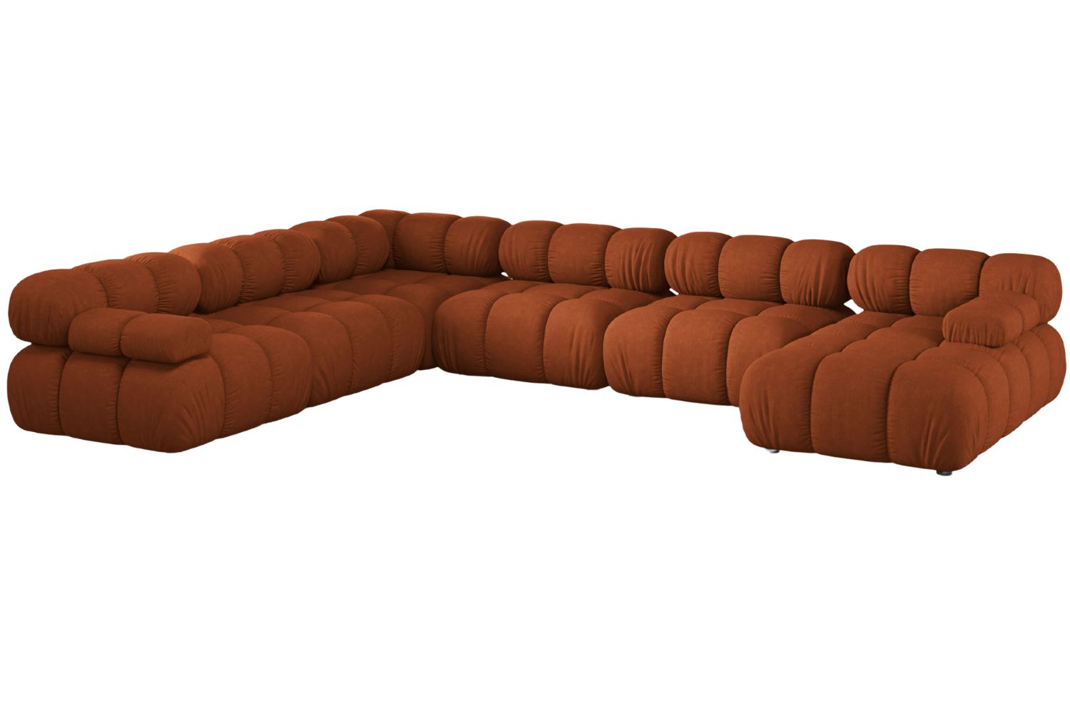 Micadoni Terakotově oranžová rohová pohovka Bellis II. 376 cm