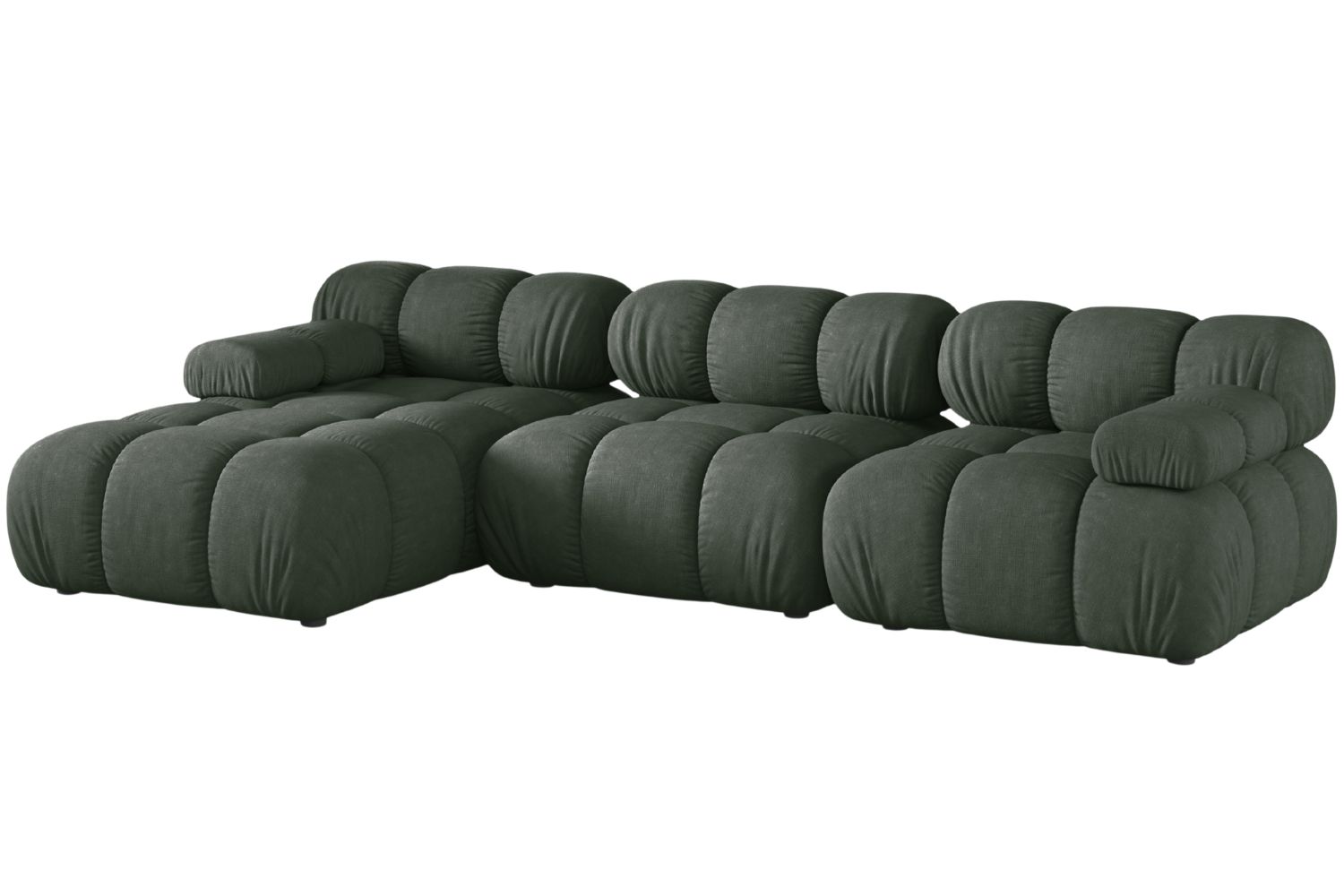 Micadoni Tmavě zelená rohová pohovka Bellis II. 282 cm