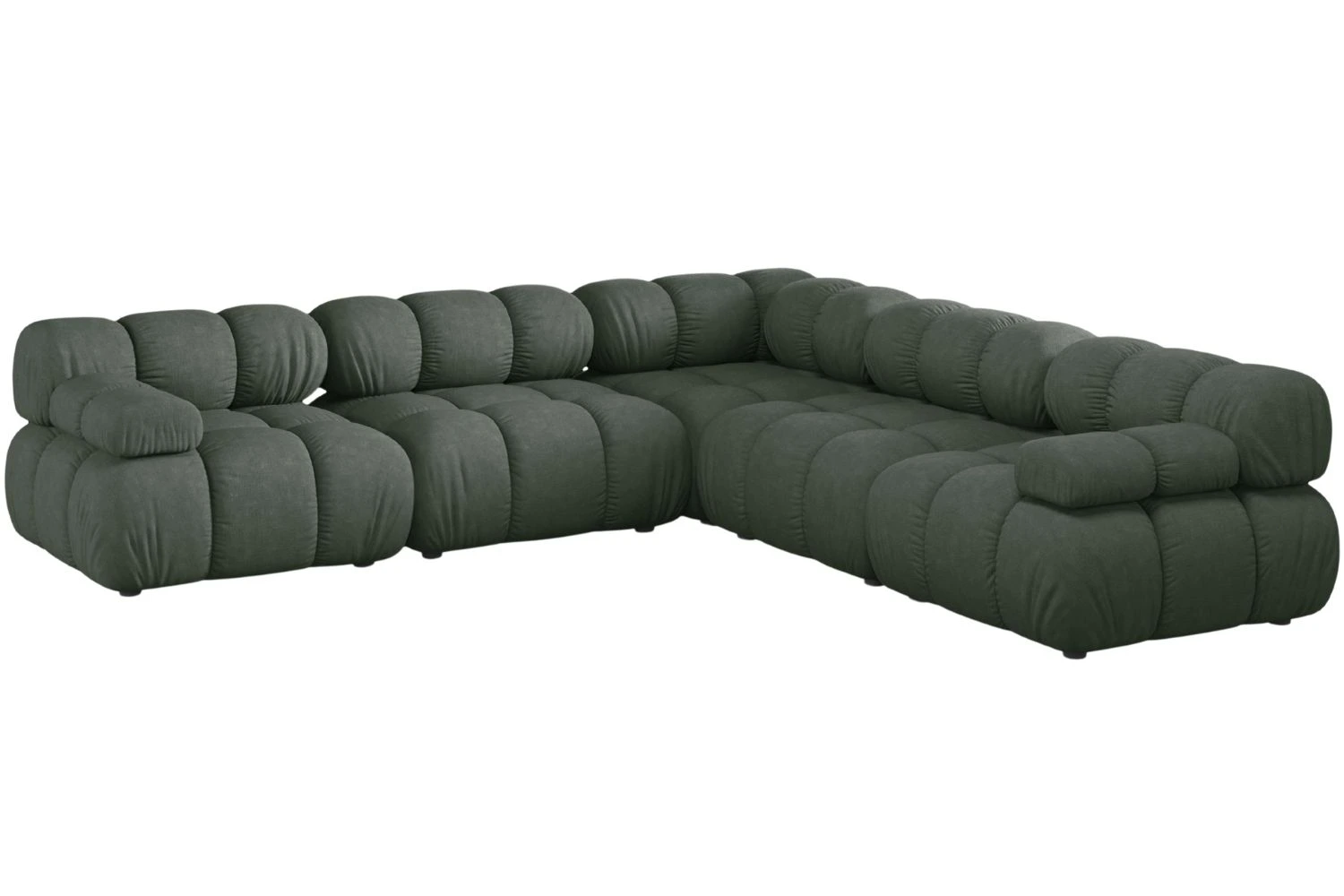 Micadoni Tmavě zelená rohová pohovka Bellis II. 282 cm