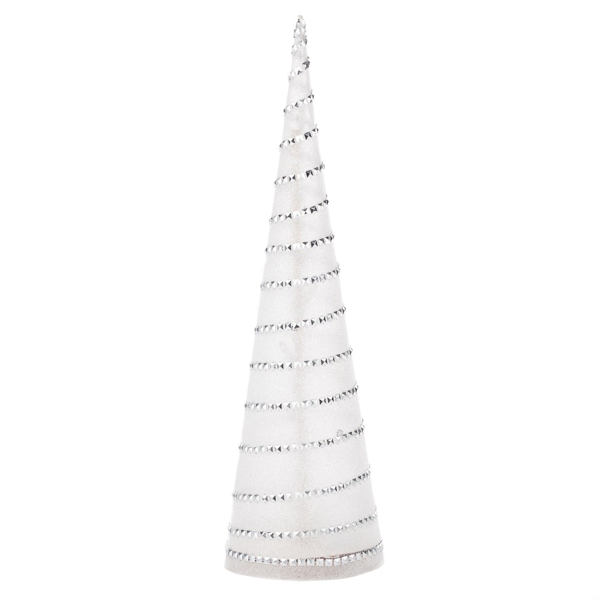 Svíticí LED dekorace kužel stříbrná