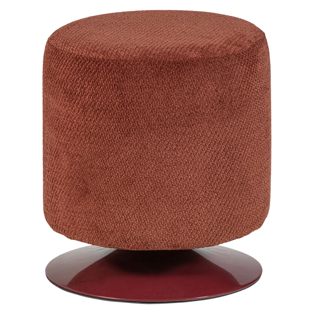 WOOOD Červený bouclé otočný taburet Islen ø 39 cm