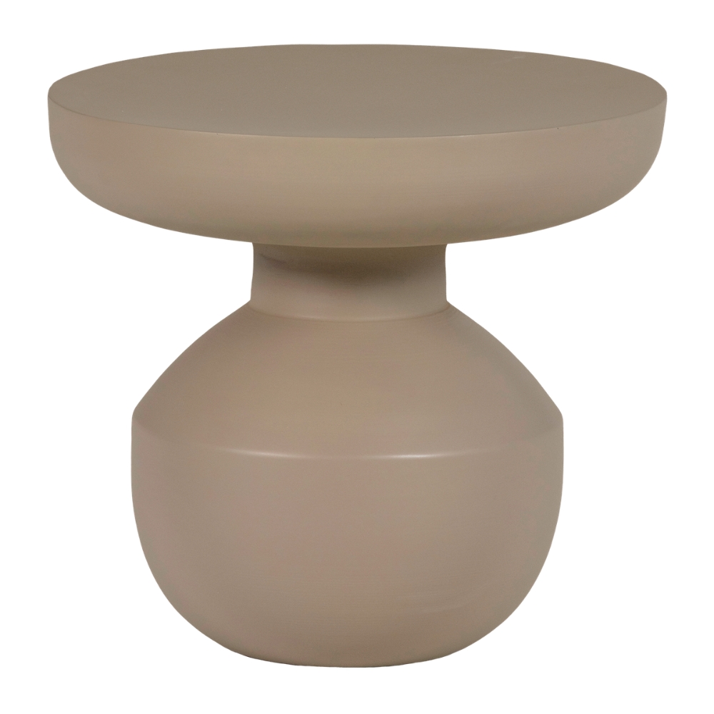 WOOOD Světle hnědý kovový odkládací stolek Bova ø 45 cm