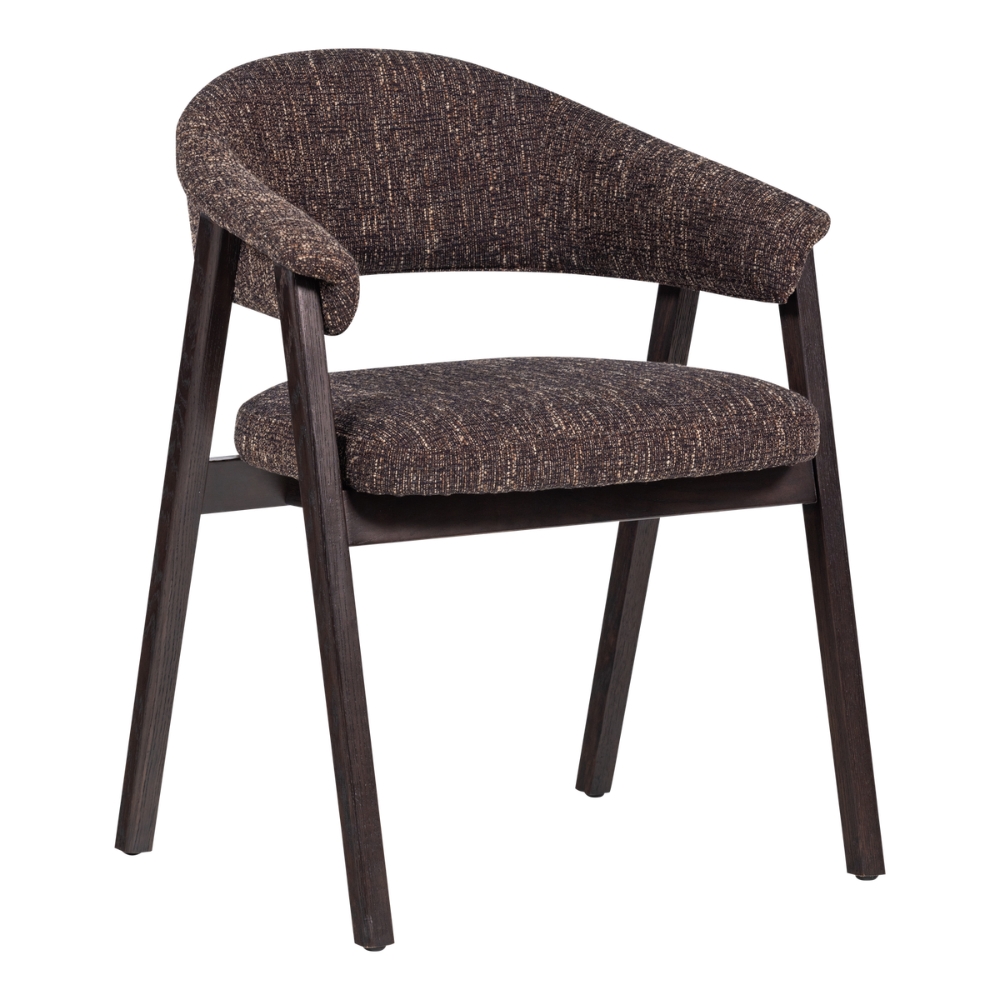 WOOOD Tmavě hnědá jídelní židle Tunar s tmavou dubovou podnoží