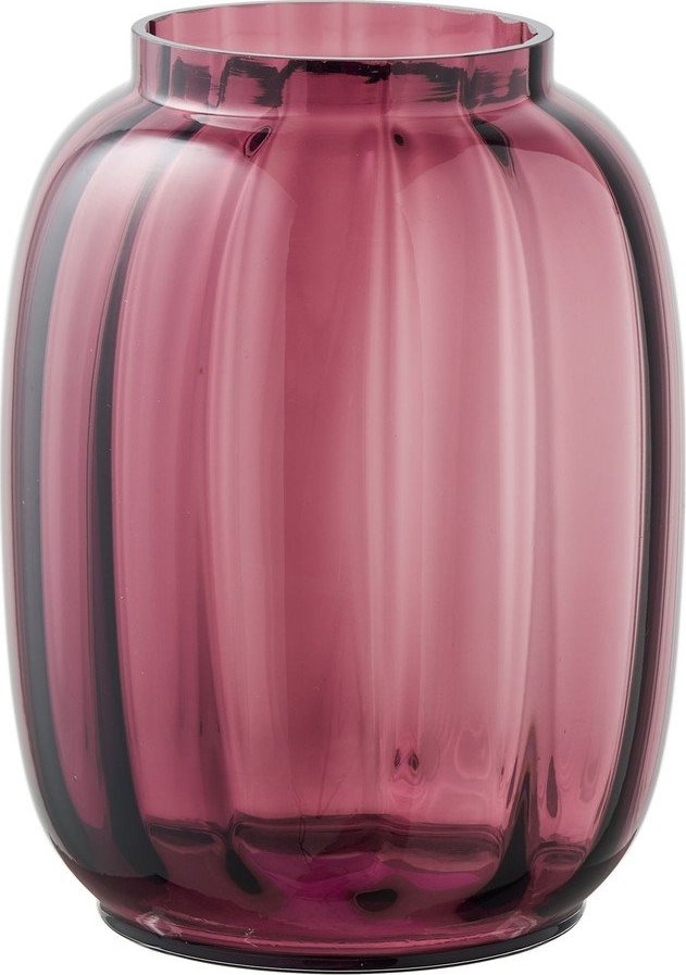 Červená skleněná ručně vyrobená váza (výška 21 cm) – House Nordic