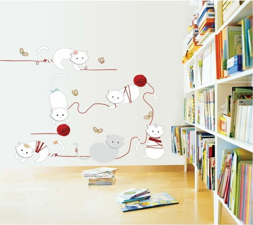 Samolepka Ambiance Cats and balls