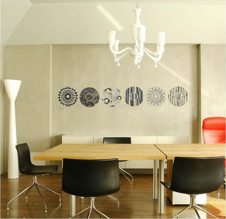 Samolepka Ambiance Grey And Black Circles